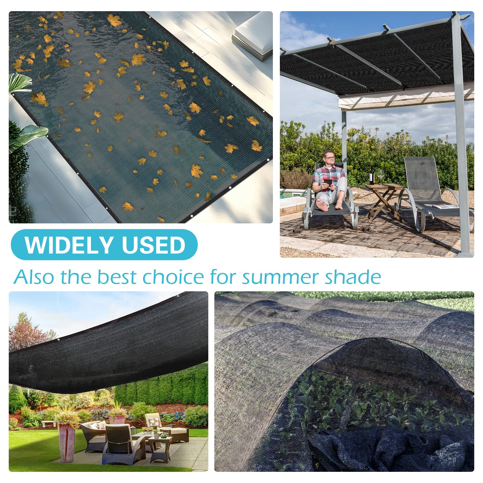 Yudlto used as shade net in garden protecting plants and patio