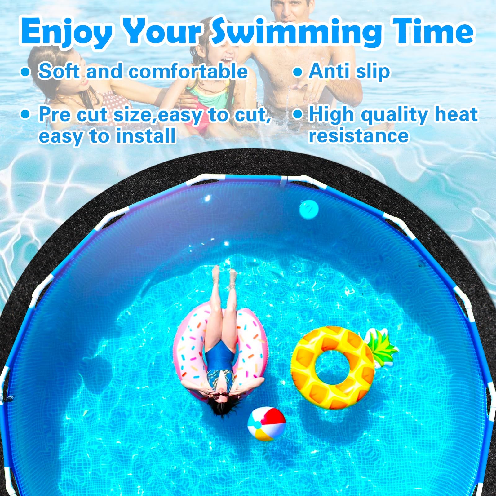 Yudlto pad installed in a backyard pool setting for safer summer use