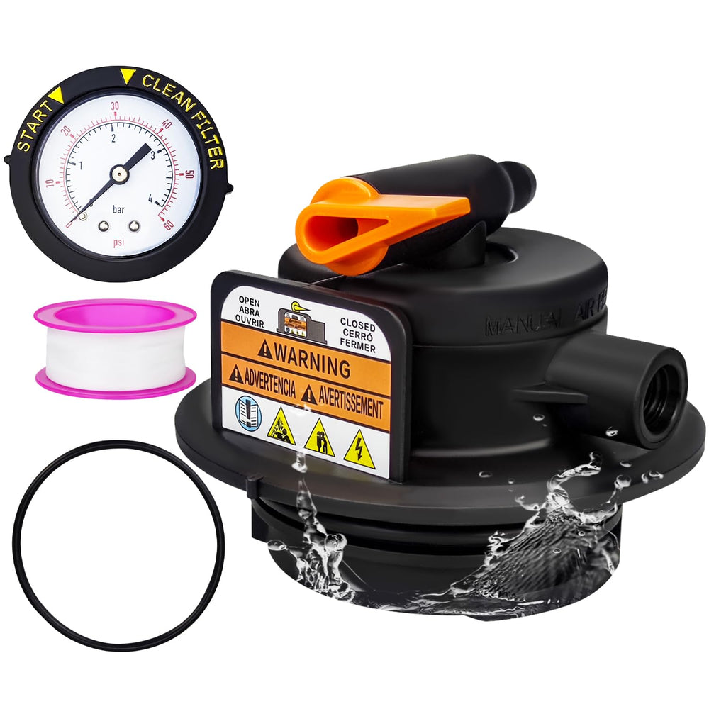 Yueidung front assembly showing valve and gauge for reliable air release
