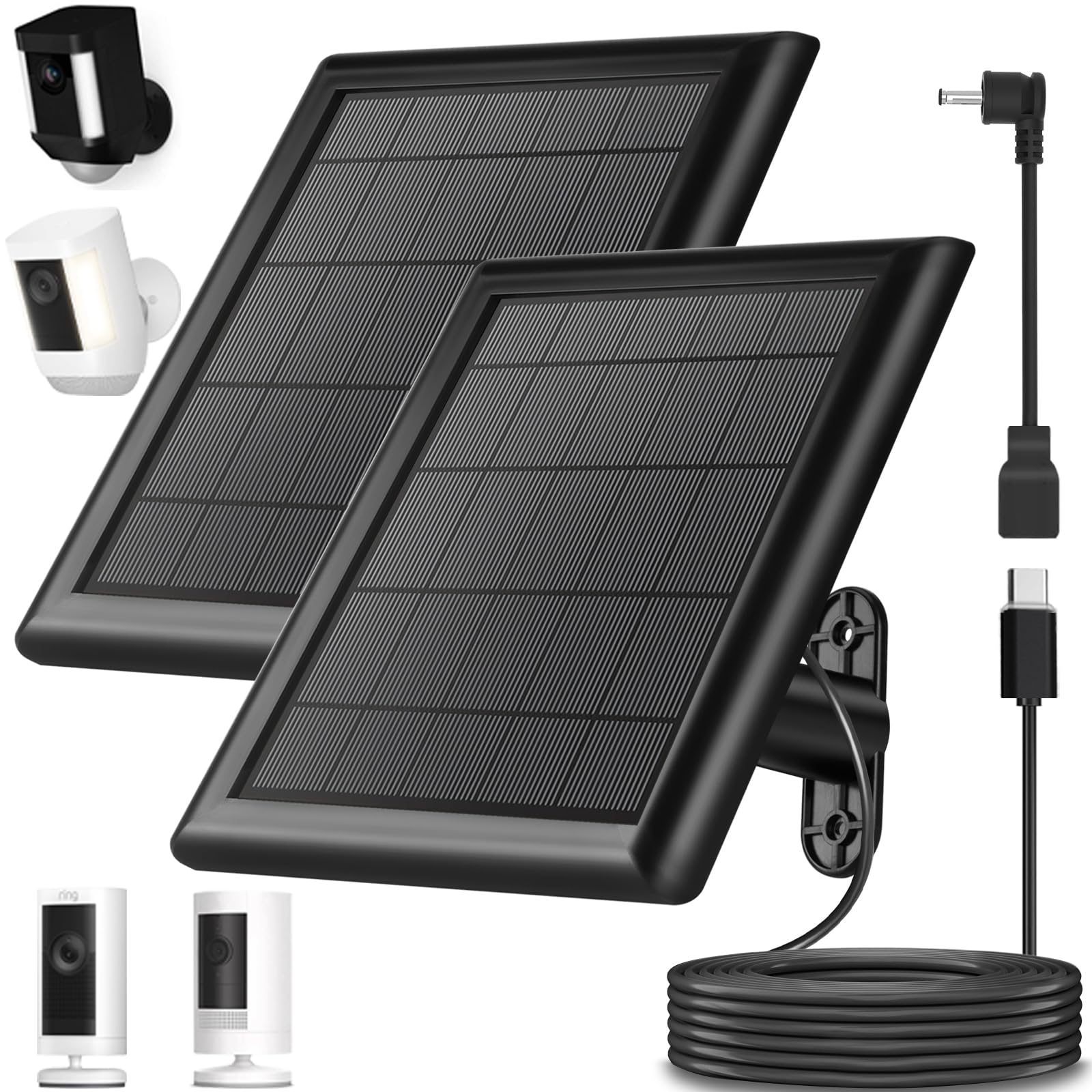 YUELAN front view of 8W solar panel showing compact, powerful design and continuous charging benefit