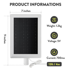 YUELAN solar panel mounted on house eave supplying steady sun power to camera