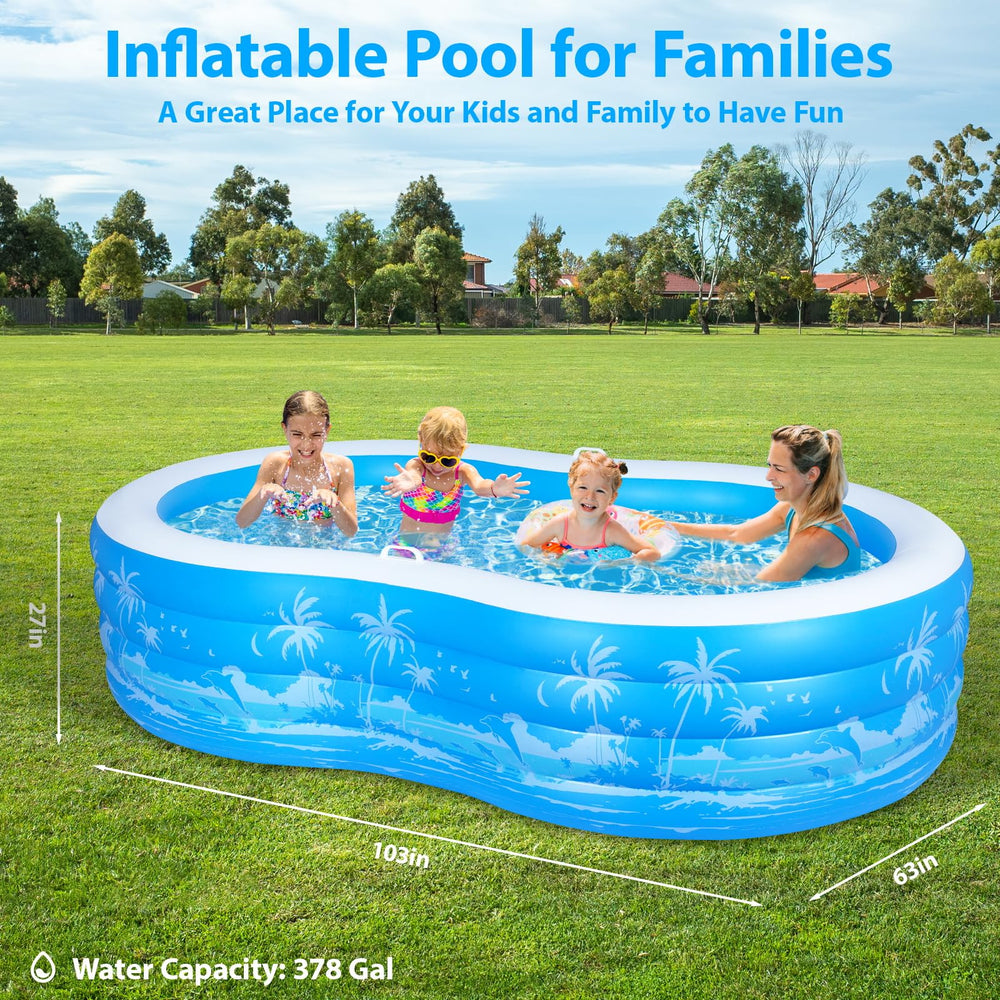 YUEPOOL view of built-in seats and handles for comfortable adult supervision