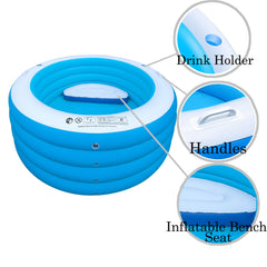 YUEPOOL built-in seats and drink holders delivering hands-free refreshment