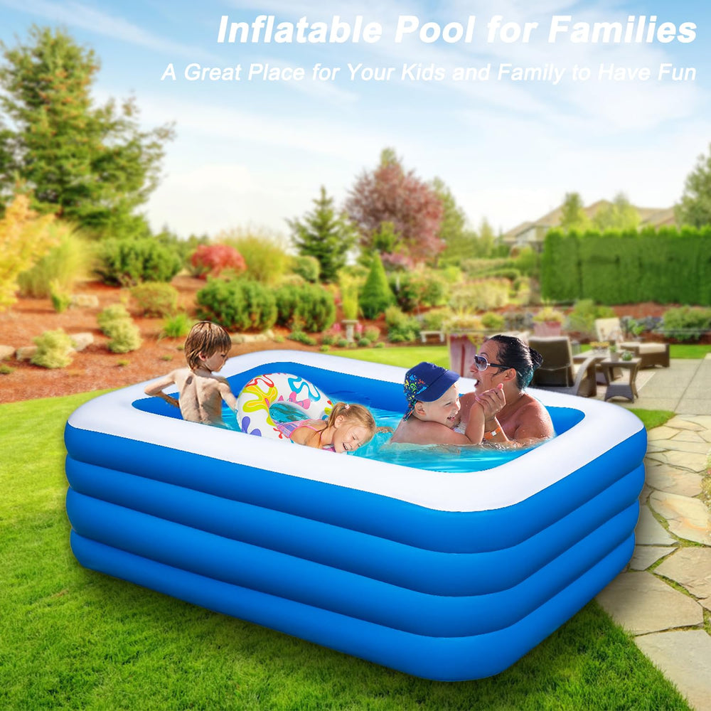 YUEPOOL pool beside a chair for scale demonstrating compact footprint