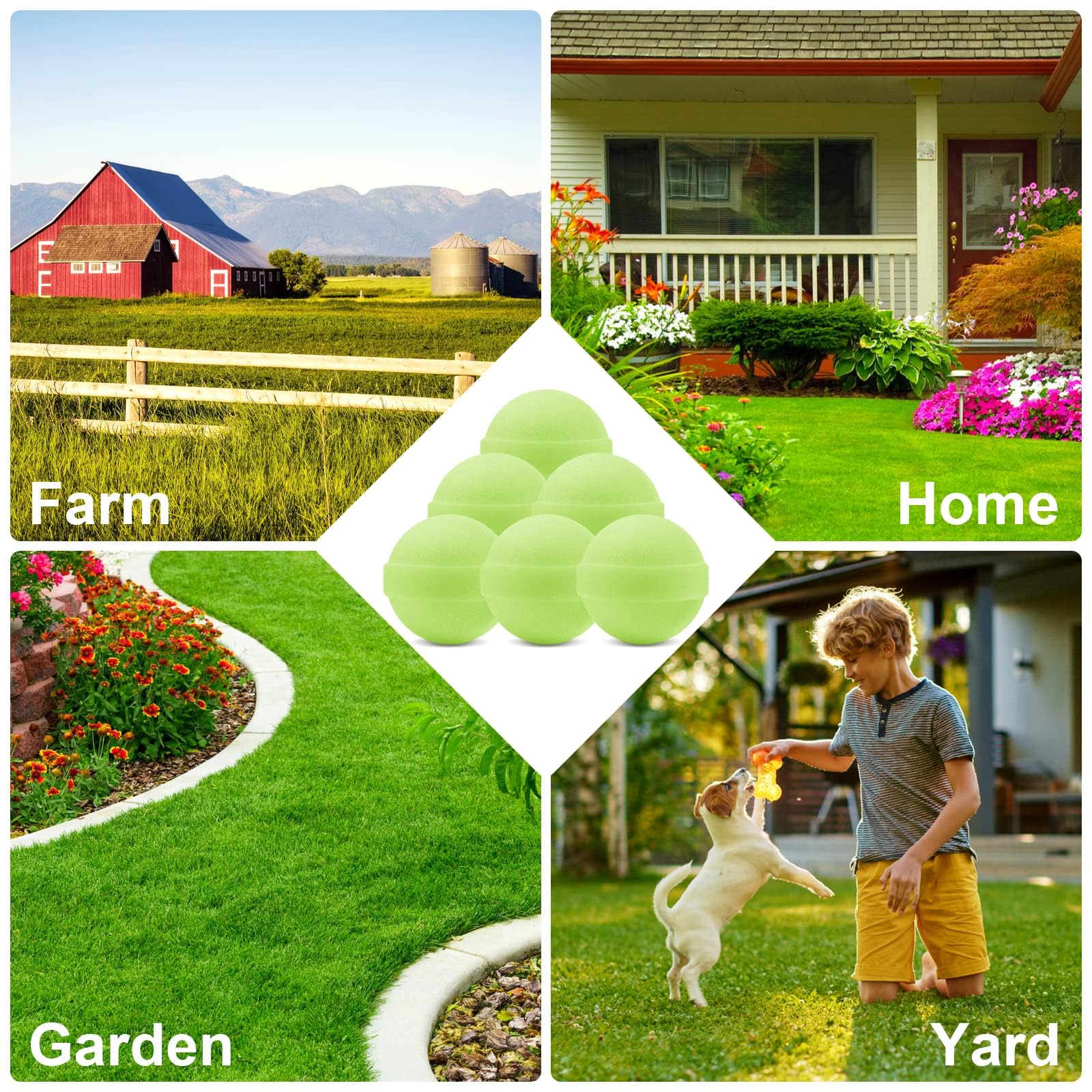 YUEQINGLONG pellets placed along yard perimeter for visible protection
