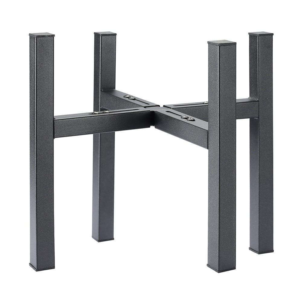 YueTong front view of black metal plant stand showing stable support