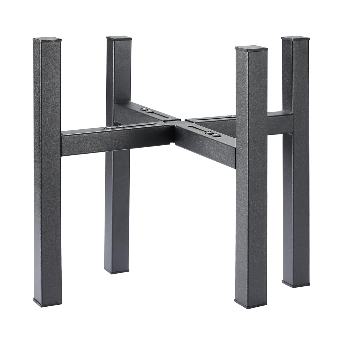 YueTong front view of black metal plant stand showing stable support