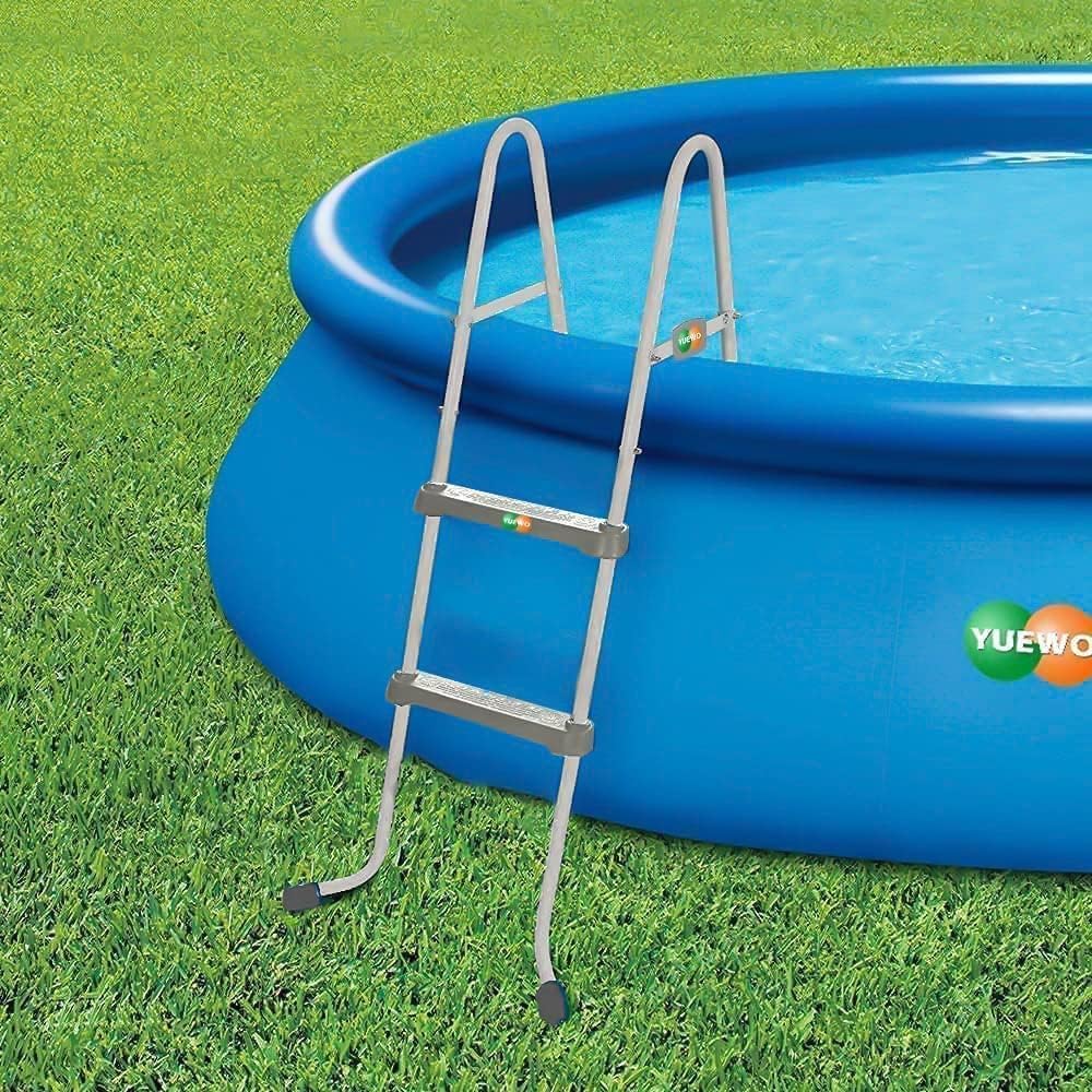 YUEWO ladder in sunny backyard illustrating practical lifestyle use