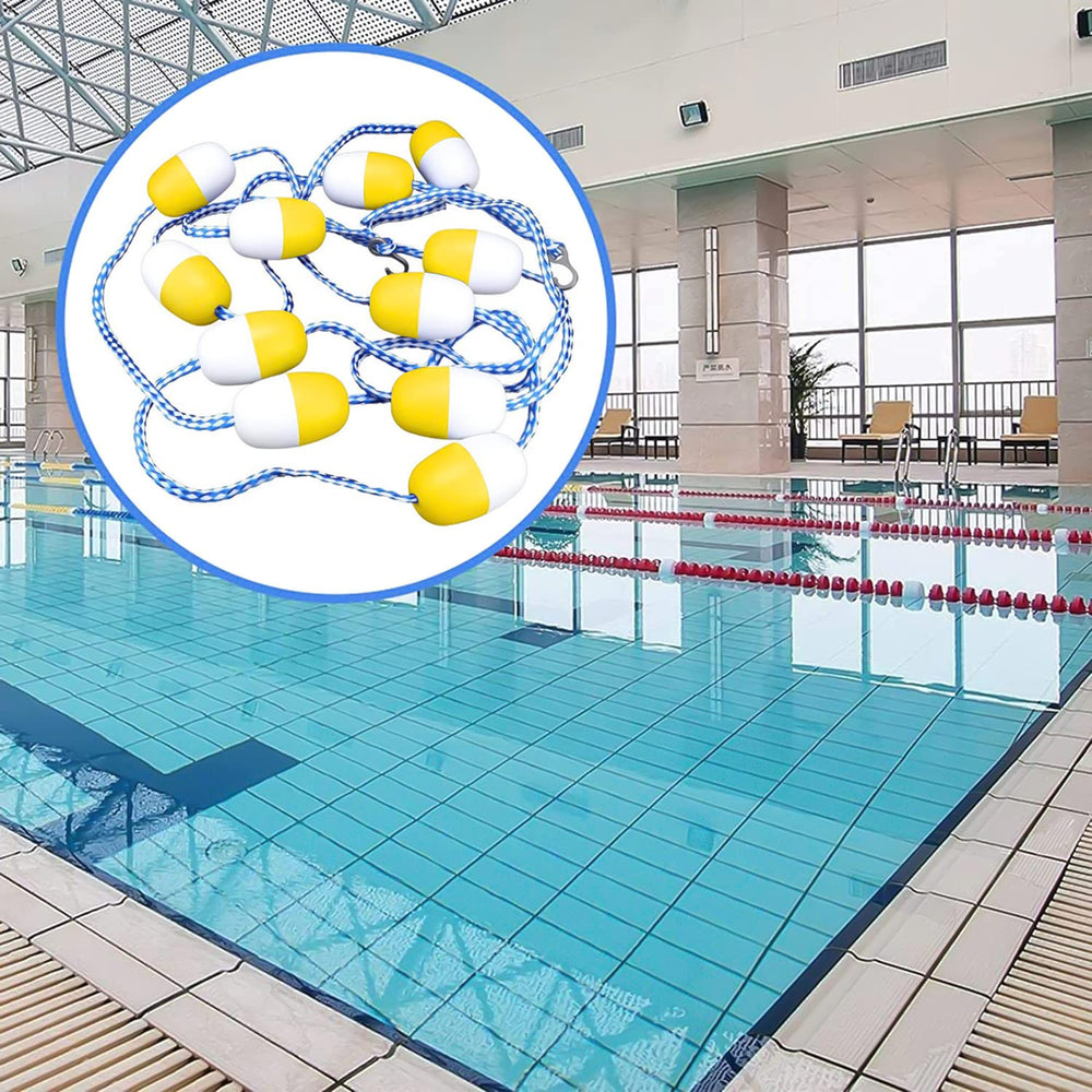 YUEWO lifestyle image of coach using the float line to organize swim lessons and improve safety