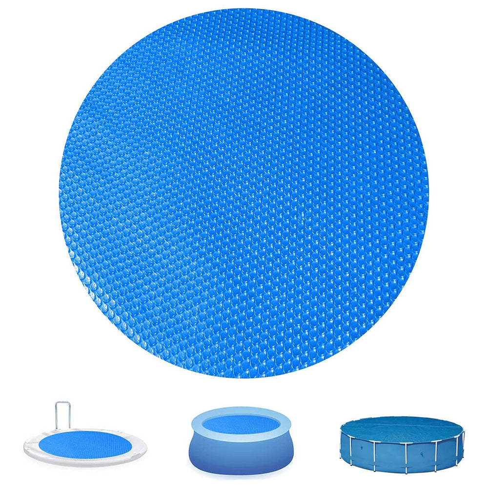 YUGYUJ front view of round solar cover showing full fit and heat retention benefit