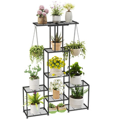YUJCHMTZN front view of six-tier plant stand showing space-saving display benefit