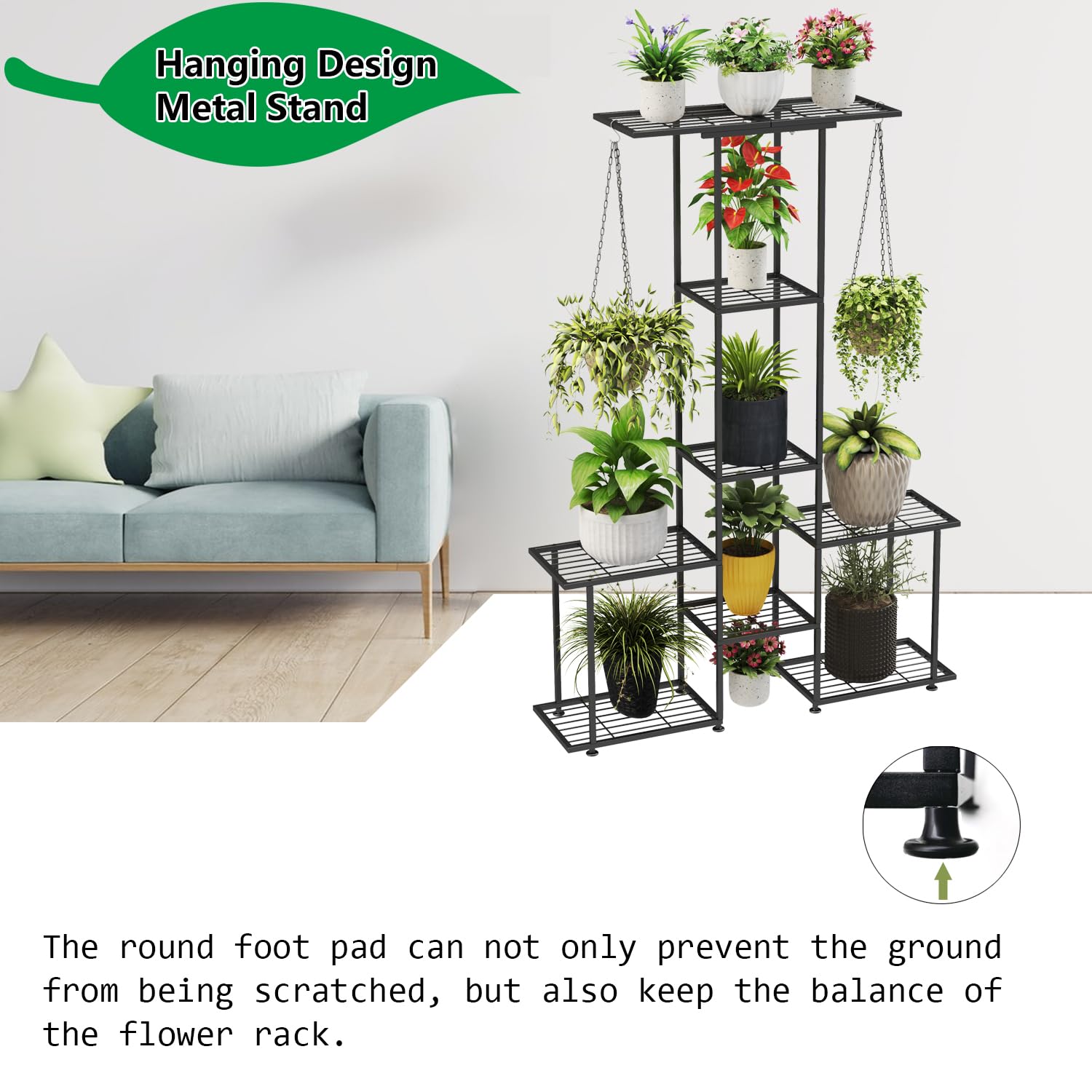 YUJCHMTZN in patio lifestyle setting creating an organized outdoor plant corner