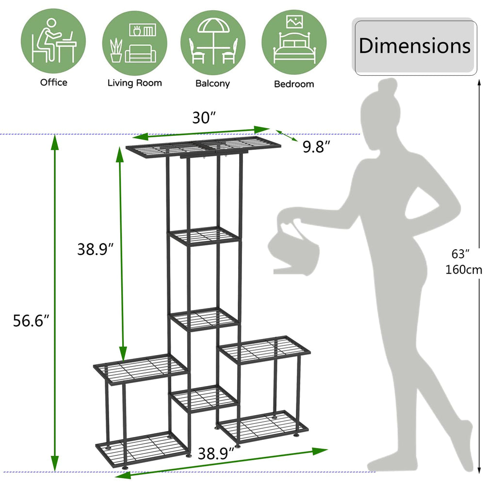 YUJCHMTZN scale comparison with 8-inch pot to show shelf capacity and fit