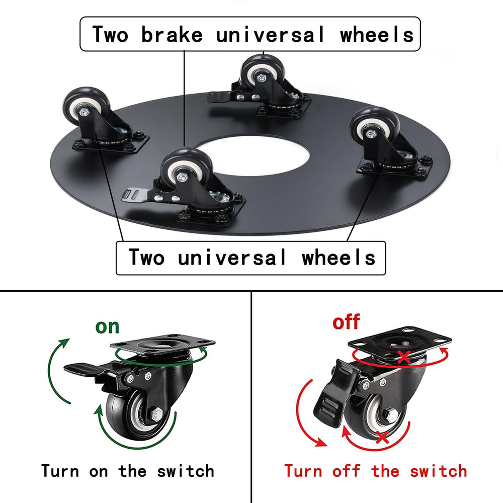 YUjieSTC close-up of double-bearing caster wheel highlighting silent smooth rolling benefit