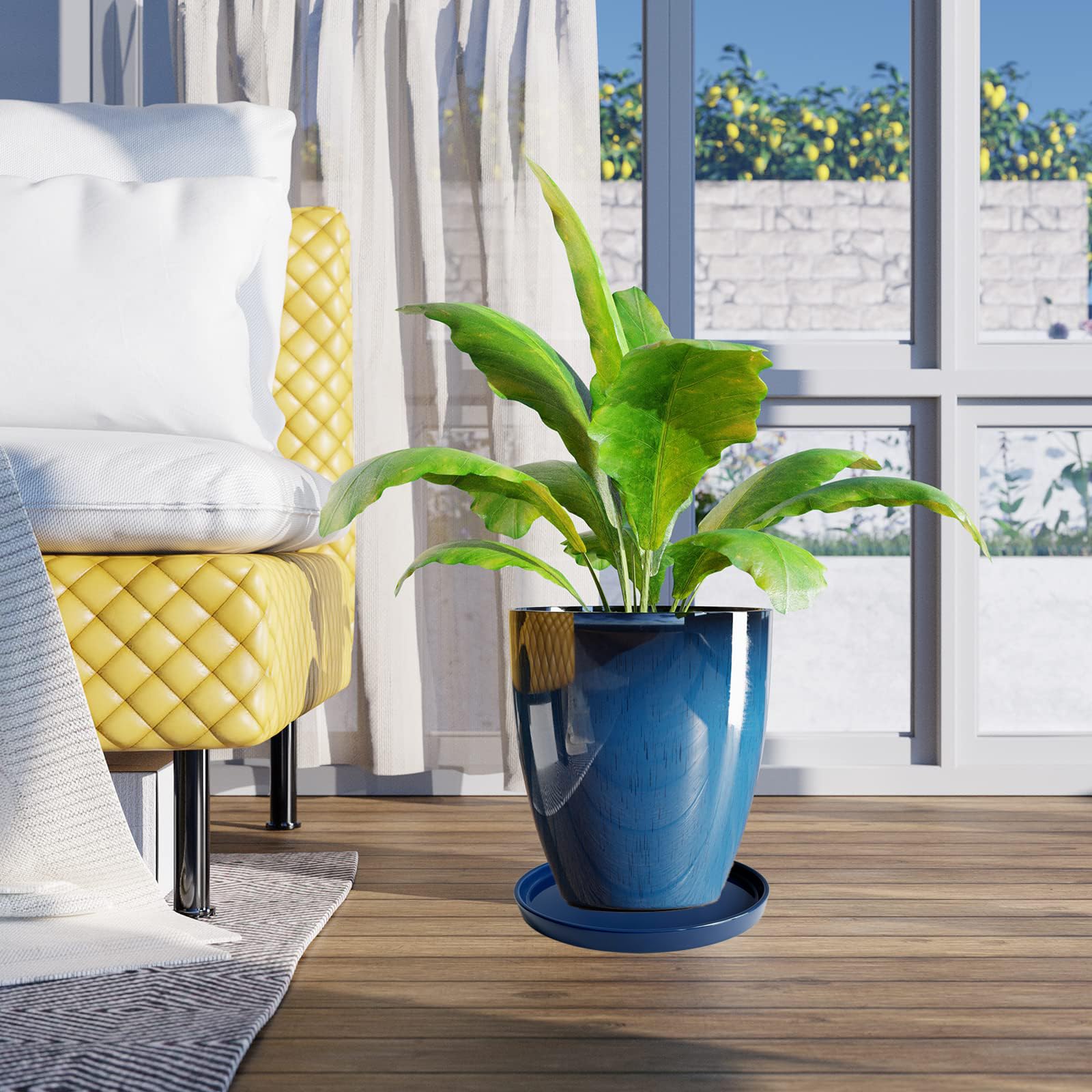 yukfona lifestyle patio display showing decorative appeal for outdoor plants