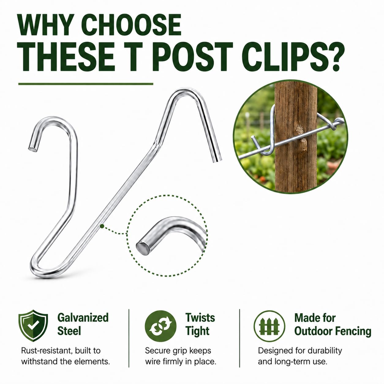Yukibefo clip holding barbed wire tight demonstrating secure anchoring