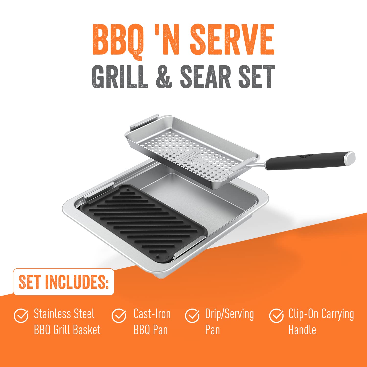 Yukon Glory stainless serving station detail showing rust-proof, easy-clean surface