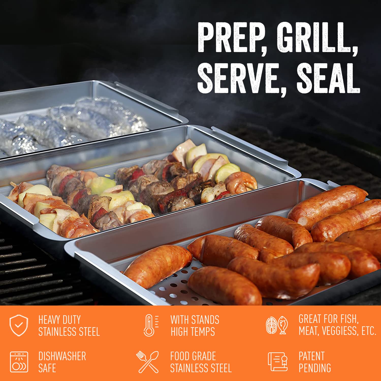 Yukon Glory orange lid sealing tray for spill-free transport