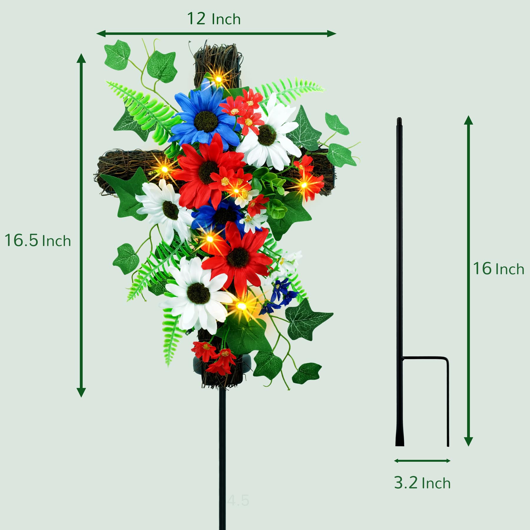 YULETIME stake pushed into soil demonstrating easy garden installation benefit