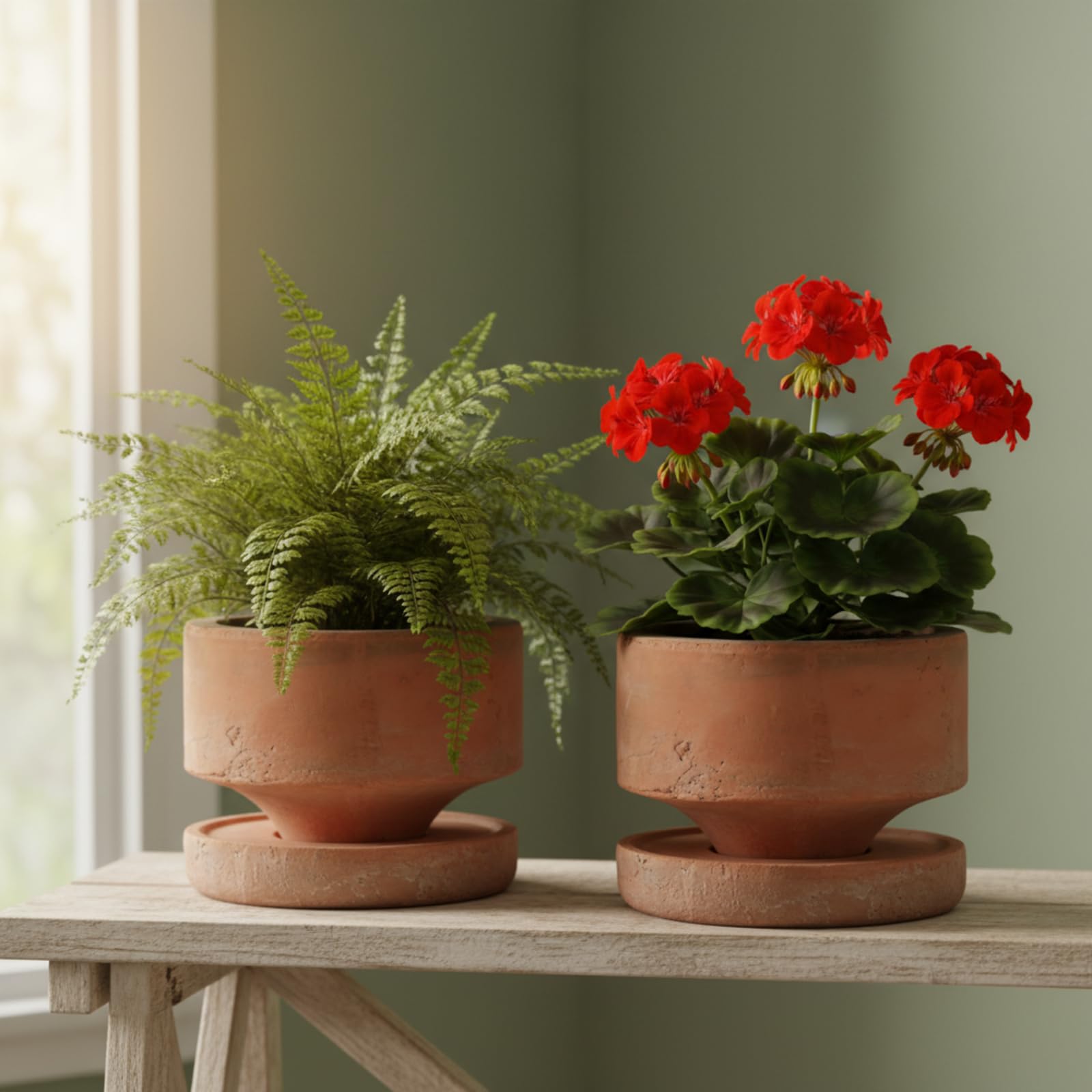 Yungyan terracotta pot with succulent demonstrating healthy plant fit