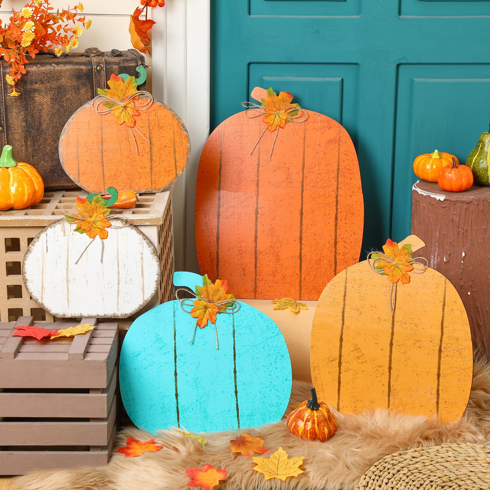 Yuntau close-up of wood grain and printed pumpkin surface for quality