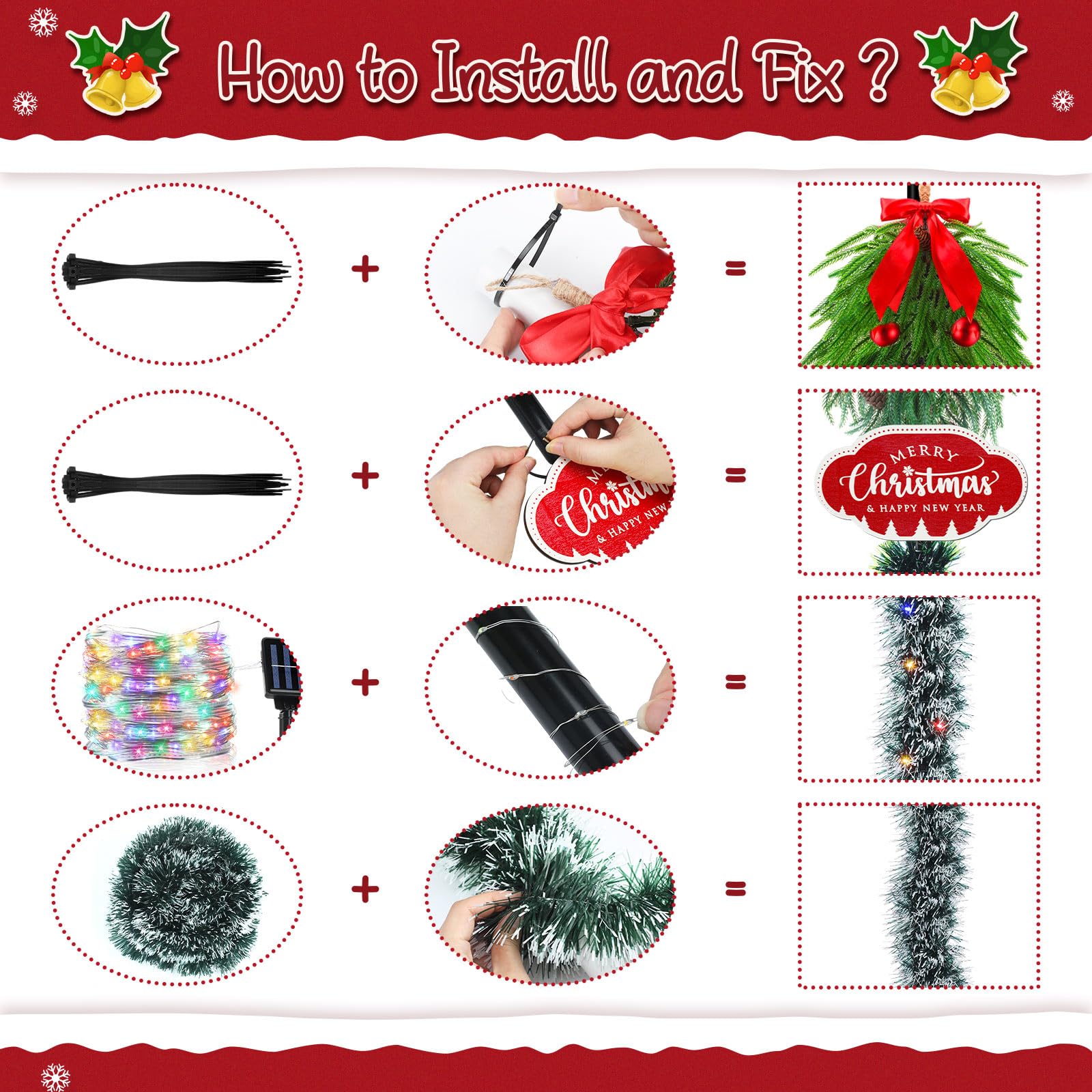 Yuntau garland wrapped around post for rustic holiday texture
