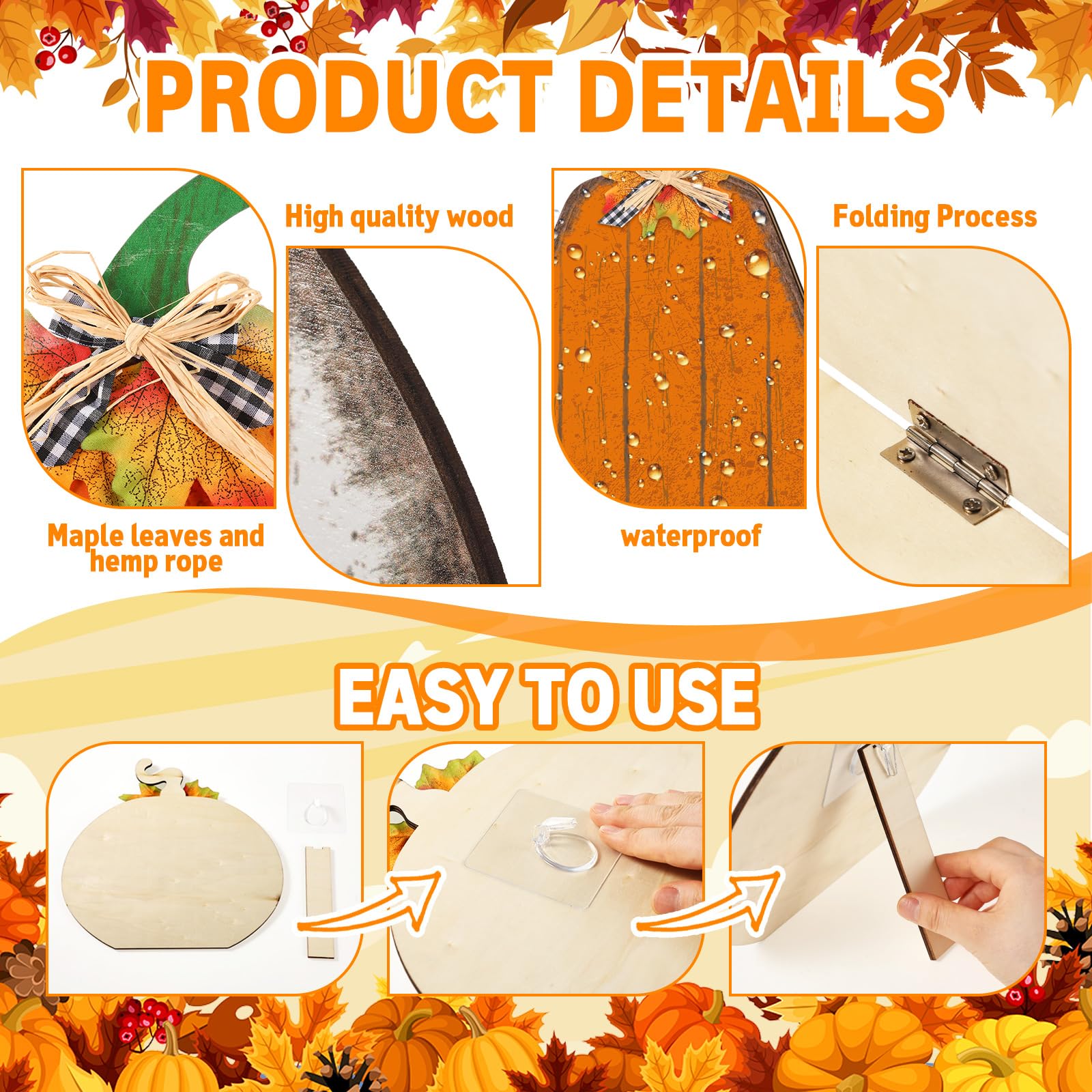 Yuntau stacked pumpkins on steps for layered farmhouse styling