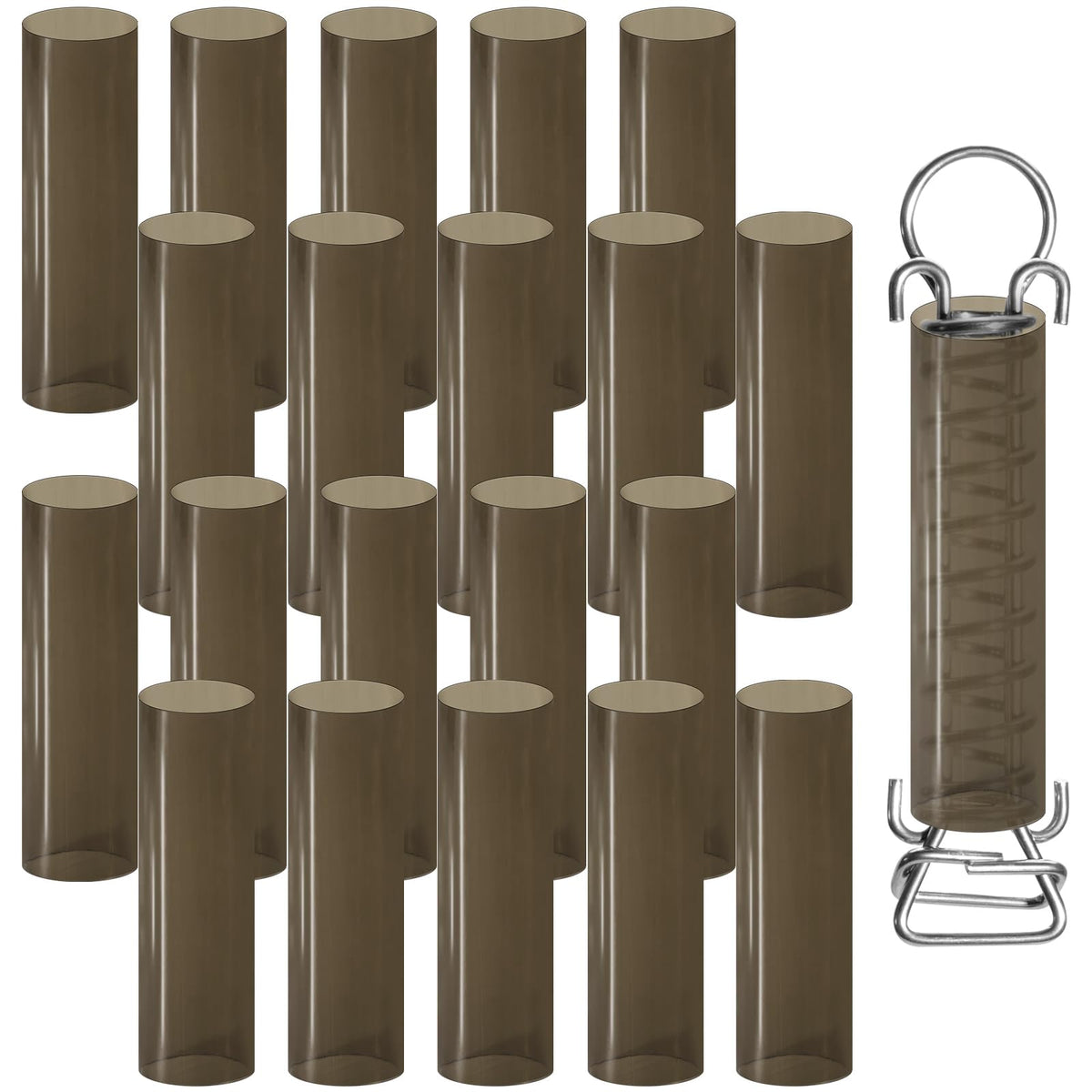 YUNVI front packaging showing 20 brown vinyl spring sleeves and pack benefits