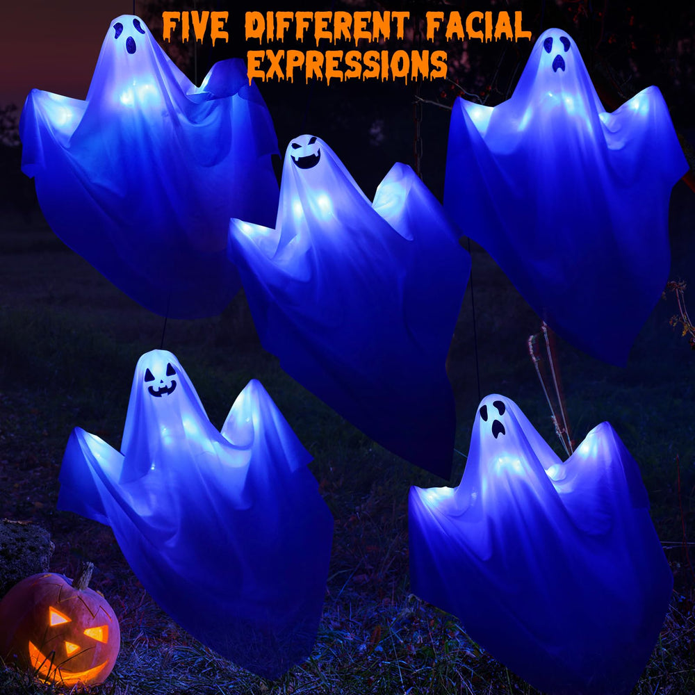 YUNVI porch party scene with hanging ghosts enhancing Halloween atmosphere
