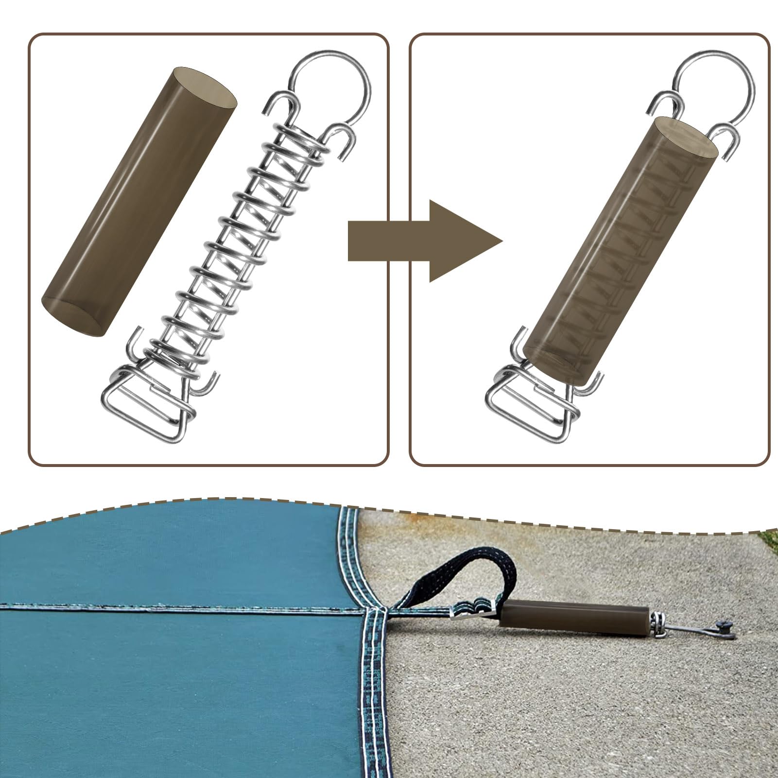 YUNVI spring next to ruler showing 7 inch length and scale