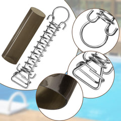 YUNVI spring hooked to pool cover strap demonstrating secure hold