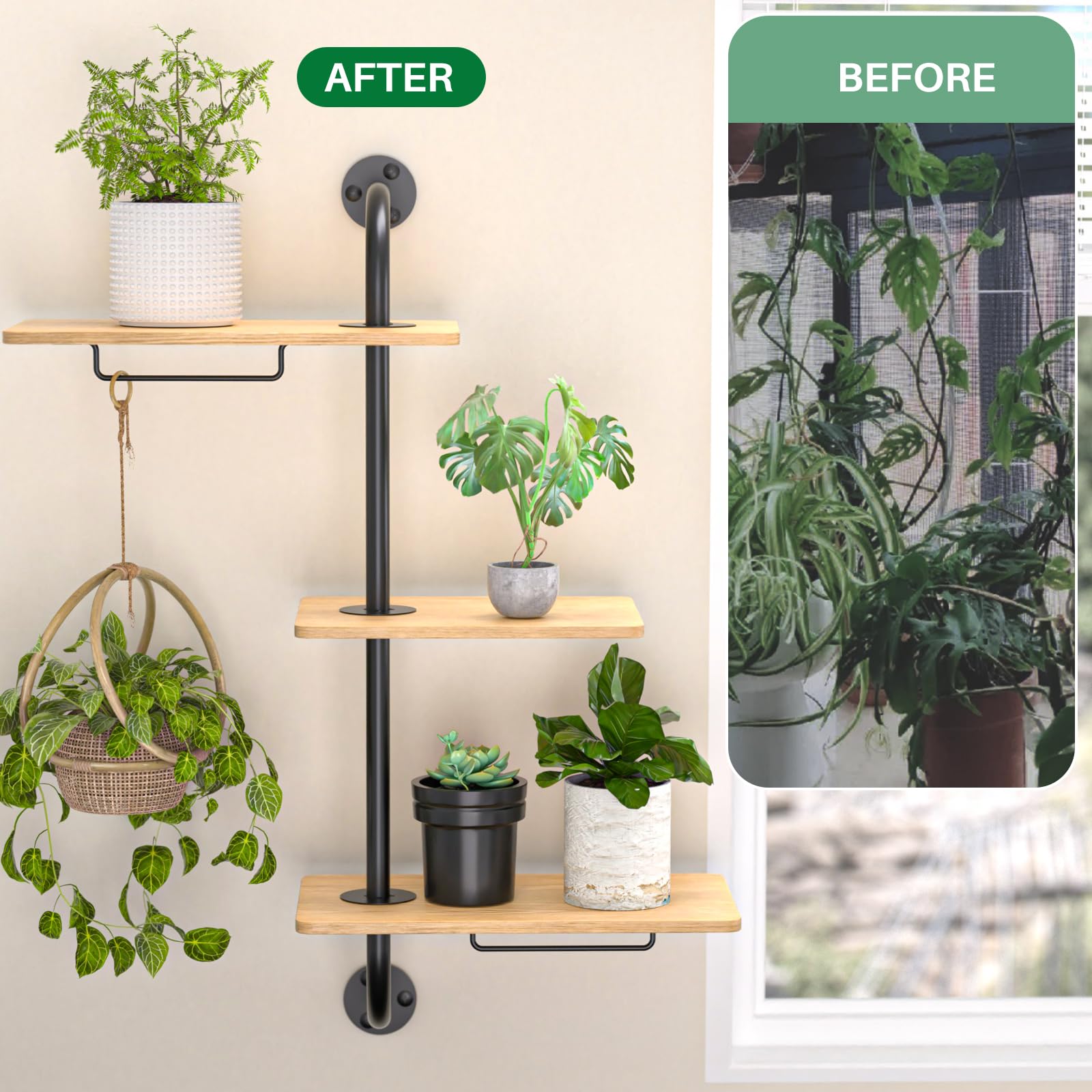 YUOROS rotating shelf mid-turn demonstrating easy sun exposure adjustment