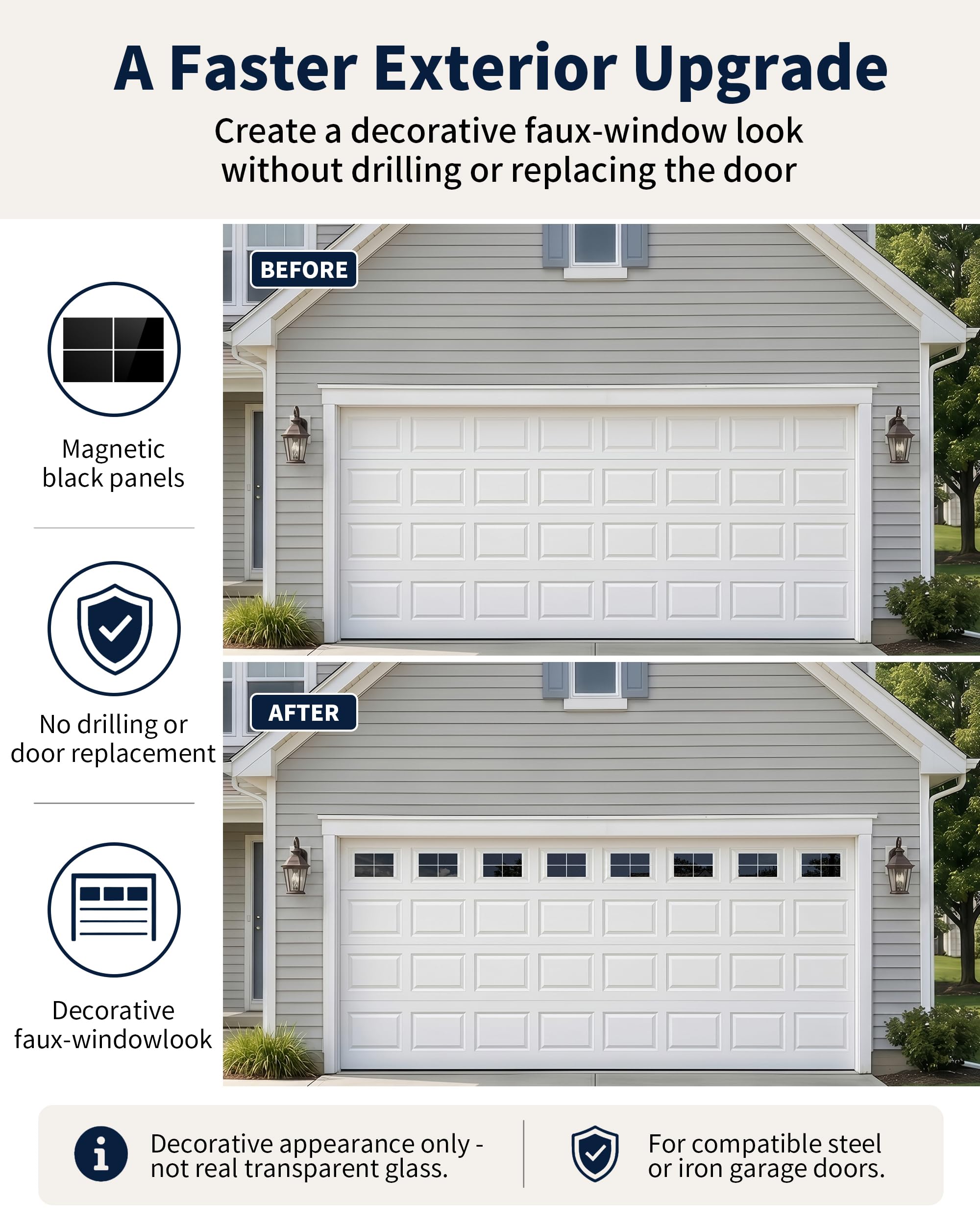 YURROAD four-panel faux window layout demonstrating realistic effect