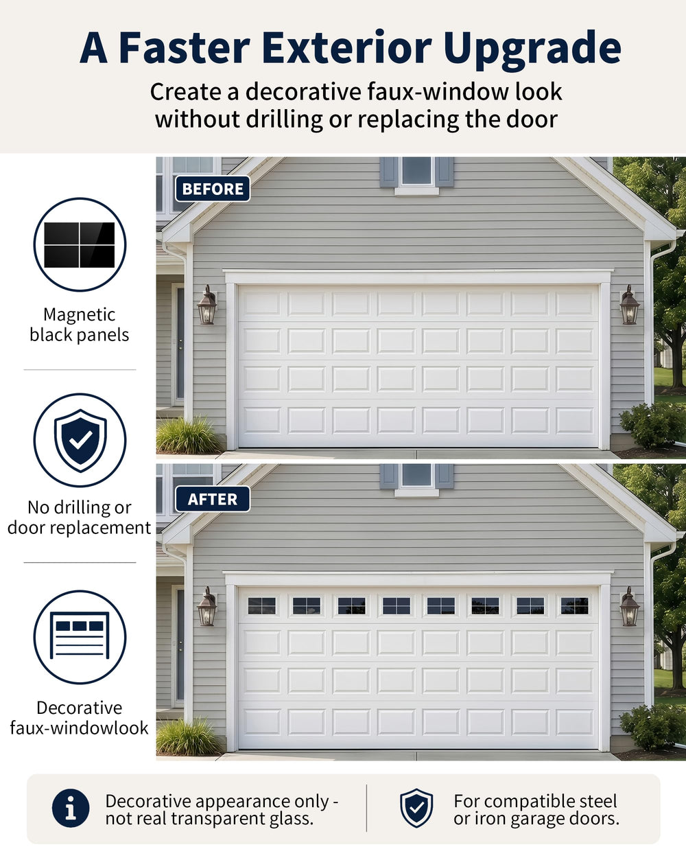 YURROAD four-panel faux window layout demonstrating realistic effect