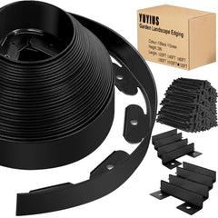 YUYIUS front view of full landscape edging kit showing organized components and quick setup benefit