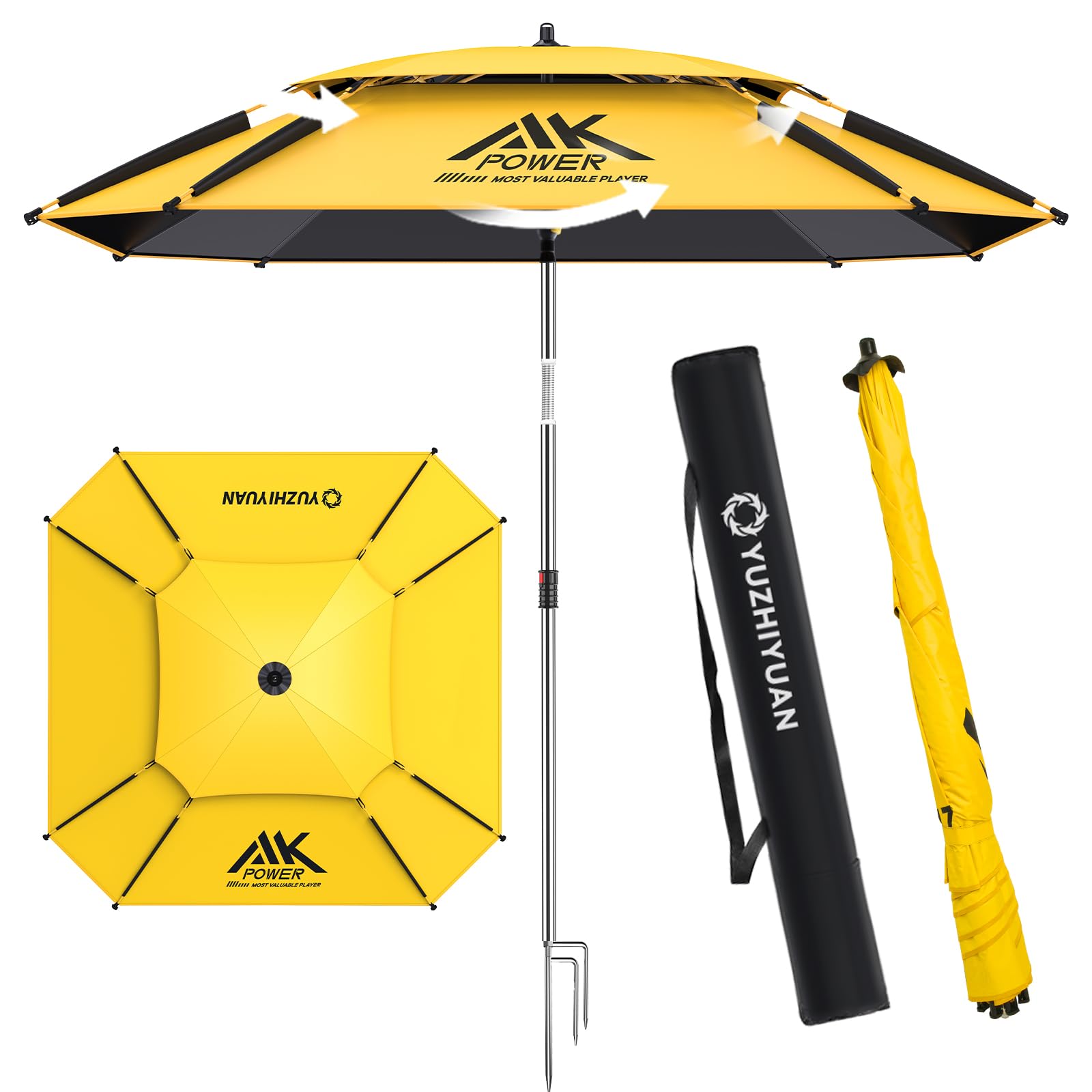 yuzhiyuan front view packaged yellow umbrella showing portable benefit