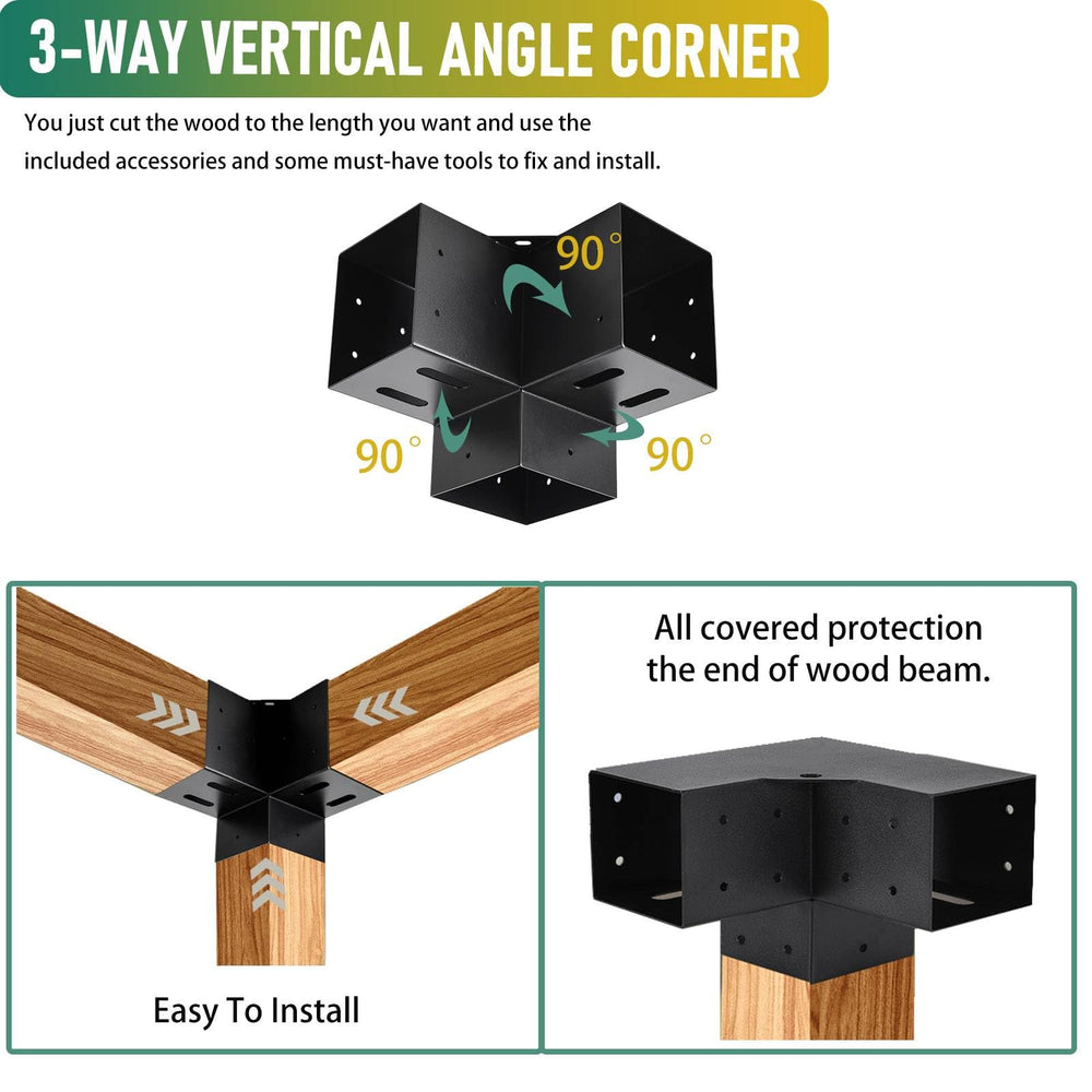 YVHFWOY installed pergola corner in backyard showing improved frame stability benefit