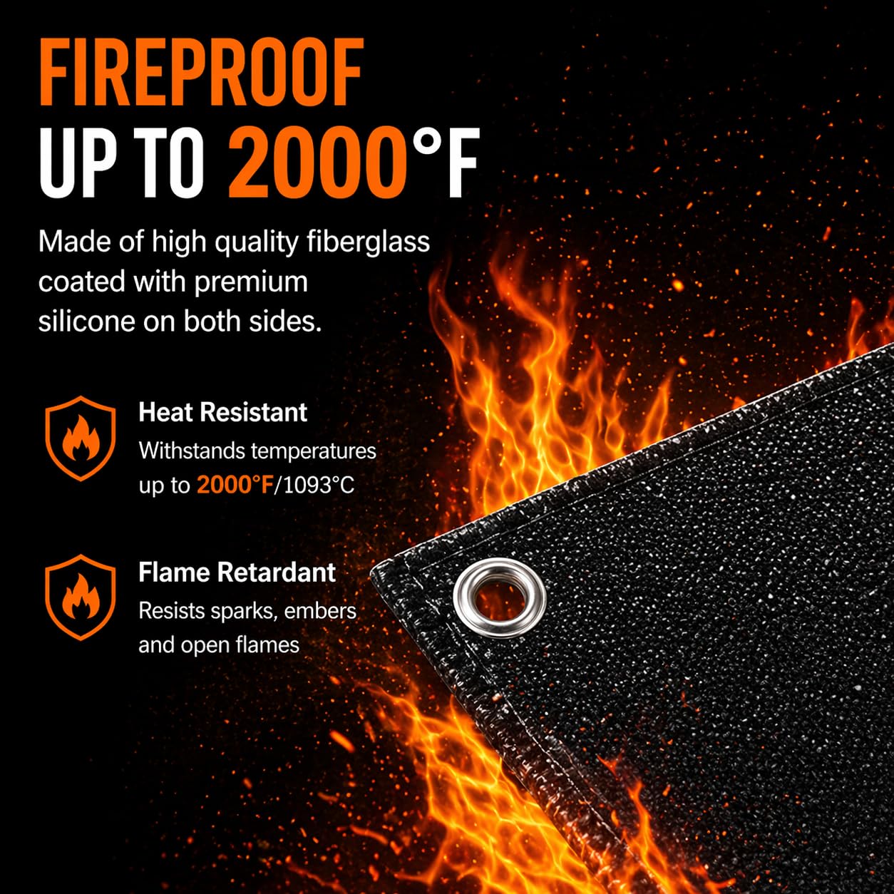YVVZHOU PANN close-up of fiberglass weave showing heat barrier benefit