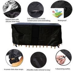 YWWQYBYQ covered table in garden setting, keeps furniture clean and dry