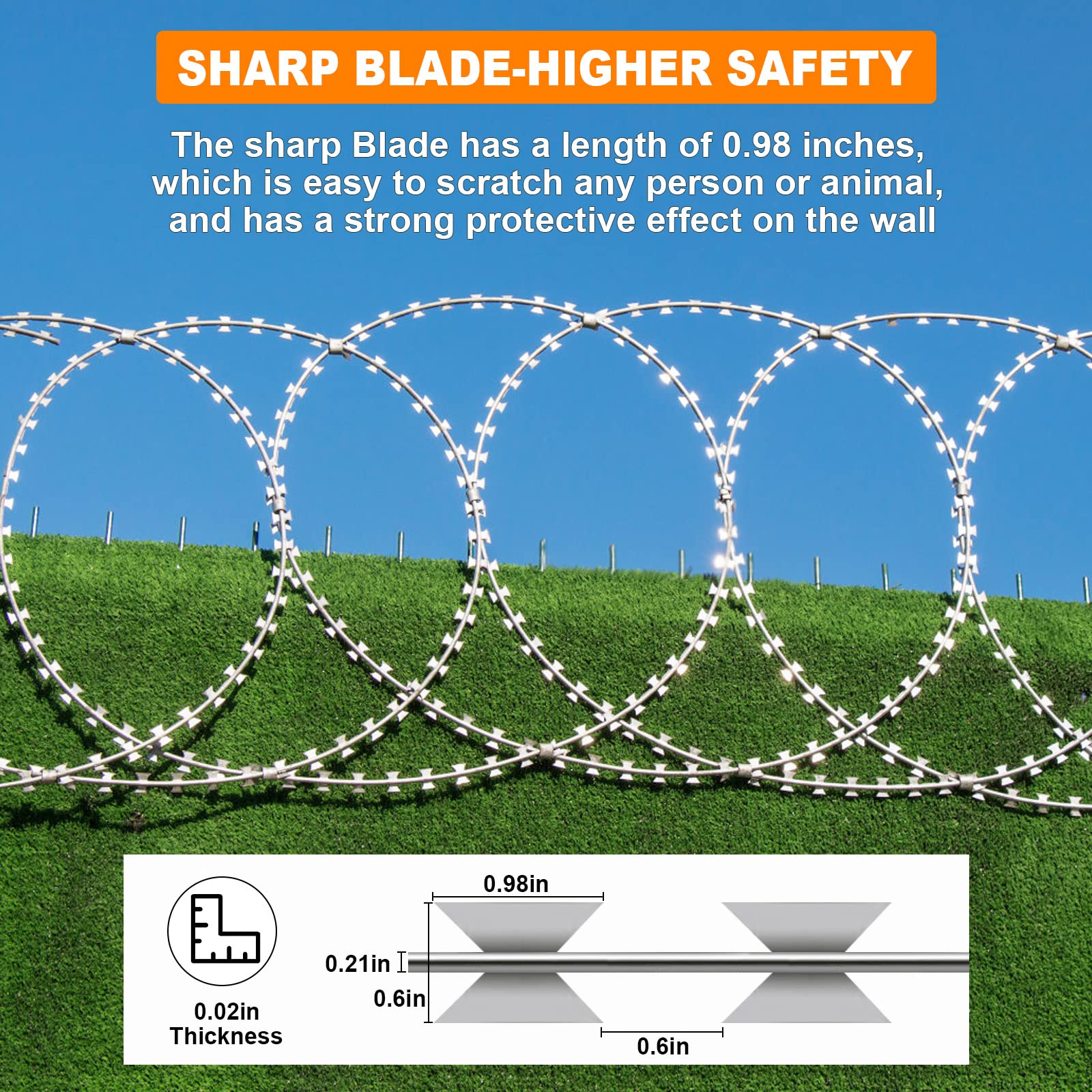 YXJSTO expanded coil stretched to show full 50ft potential coverage