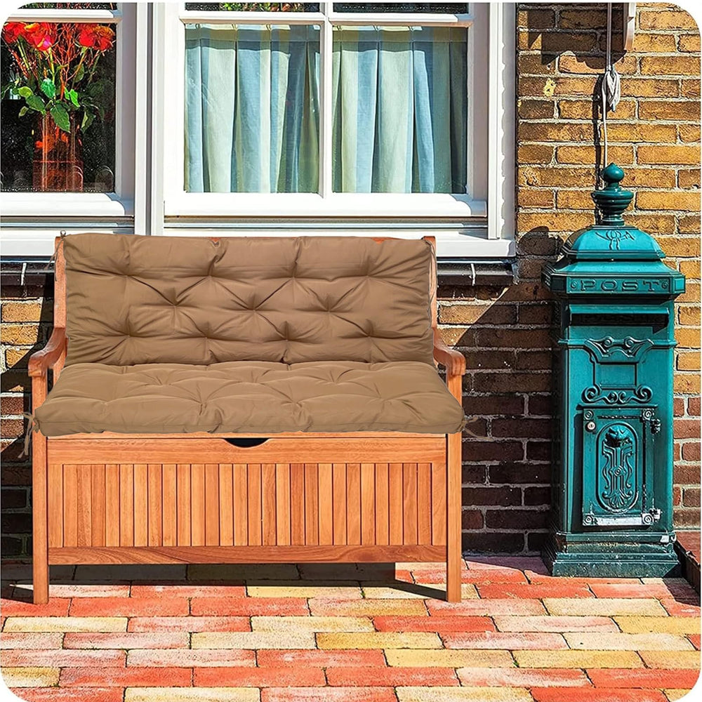YXMKJOS tied drawstrings securing cushion to bench for anti-slip benefit