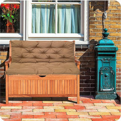 YXMKJOS tied drawstrings securing cushion to bench for anti-slip benefit