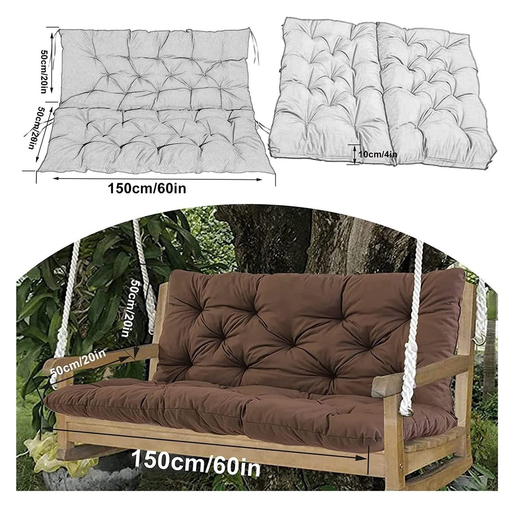 YXMKJOS cushion size comparison on bench and window seat clarifying measurement fit