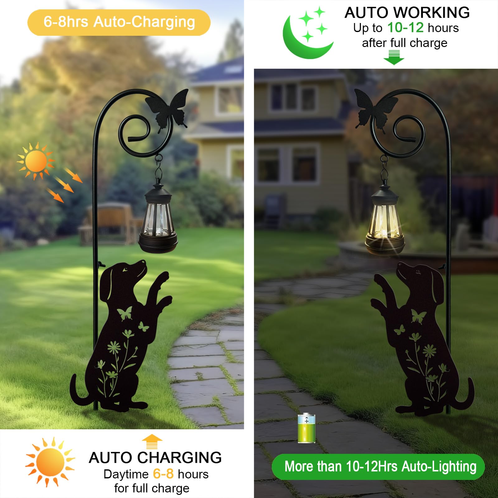 YY Gardenia side detail of metal beagle stake highlighting durable construction