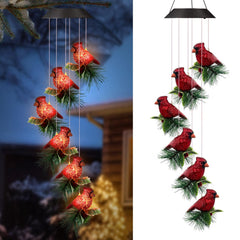 YY Gardenia cardinal front view showing red bird and hanging chimes, adds garden charm