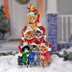 YY Gardenia front view of metal cat stakes adds festive curb appeal