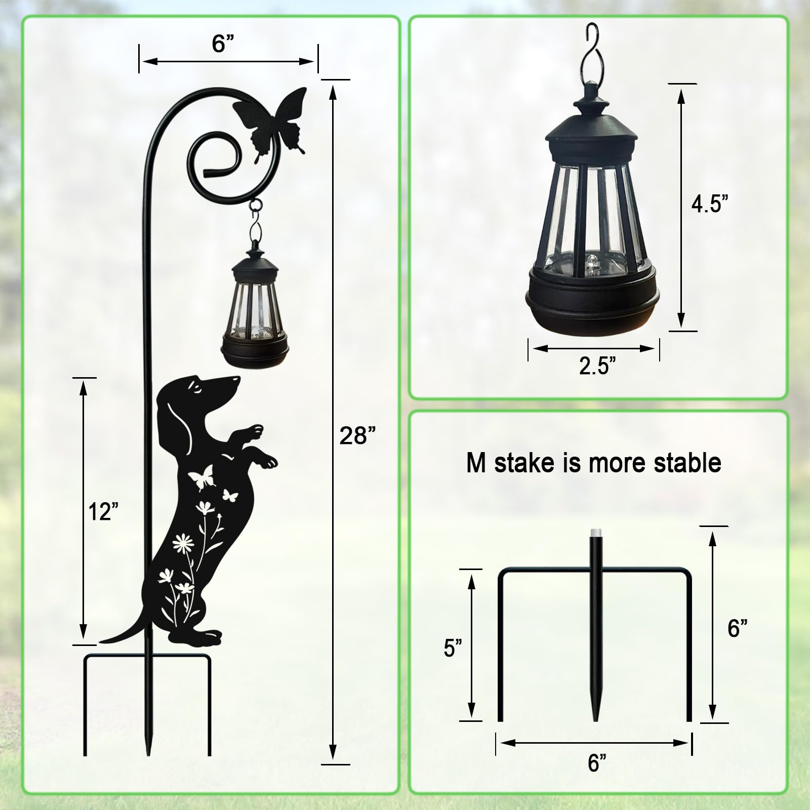 YY Gardenia dachshund stakes on patio creating charming evening ambiance