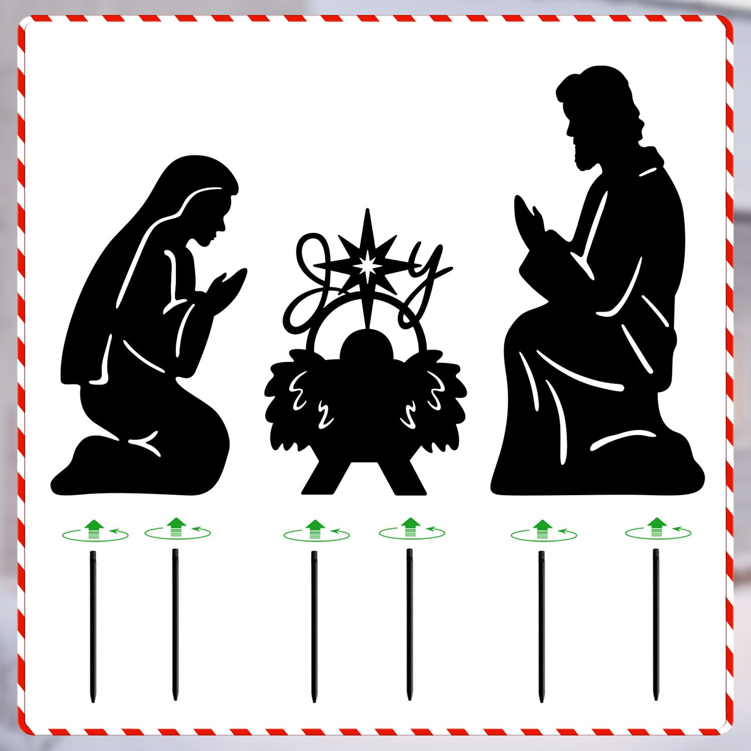 YY Gardenia nativity scene lit at night, boosts evening visibility and warmth