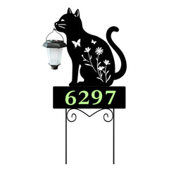 YY-Ladybug front view of cat stake showing lantern and design benefit of whimsical curb appeal