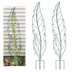 YY-Ladybug front view of green leaf trellis showing decorative support and height